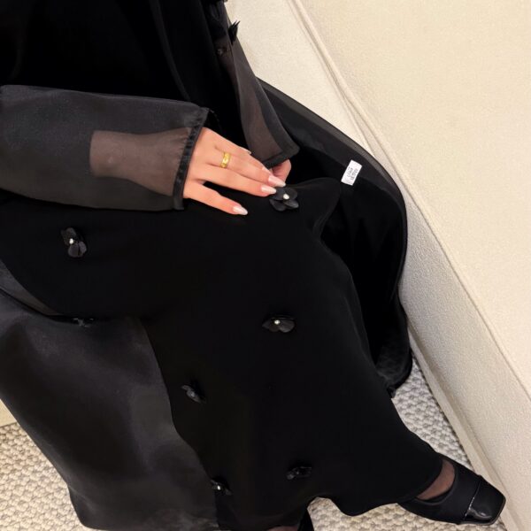 عباية كريب ملكي شك ورود مع اورجنزا