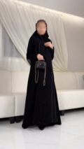 عباية كريب إنترنت كوري أسود
