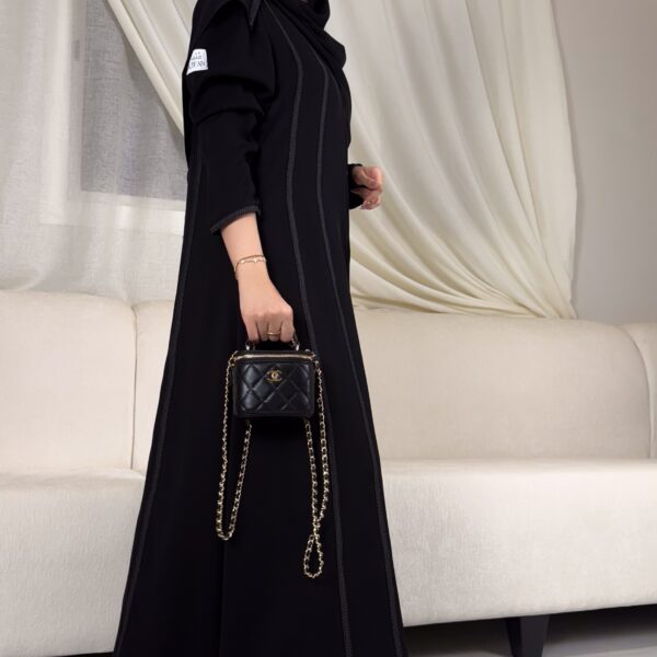 عباية كريب إنترنت كوري أسود